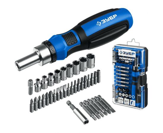 Компакт-38 набор: реверсивная отвертка с насадками 38 шт ЗУБР 25165-H38_z01 