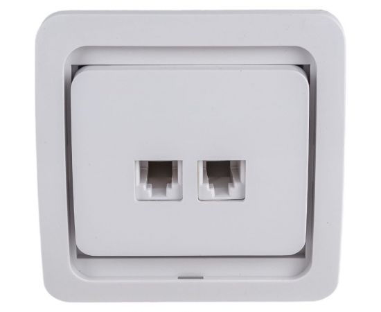 Двойная телефонная розетка СВЕТОЗАР CITY SV-54118-W 