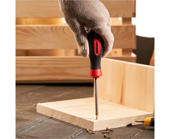 Крестовая отвертка REXANT PZ 1х75 мм, трехкомпонентная рукоятка, сталь S2 12-6414-1 – изображение 2