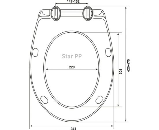 Сиденье полипропилен BERGES Star PP крепление универсальное, пластик 026304 – изображение 2