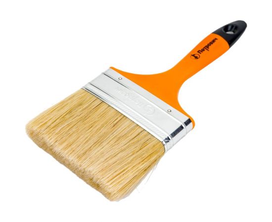 Плоская кисть Петрович ""Профи"" 100 мм, светлая натуральная щетина, пластиковая ручка 4100000183 – изображение 3