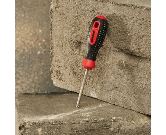 Крестовая отвертка REXANT PZ 1х75 мм, трехкомпонентная рукоятка, сталь S2 12-6414-1 – изображение 3