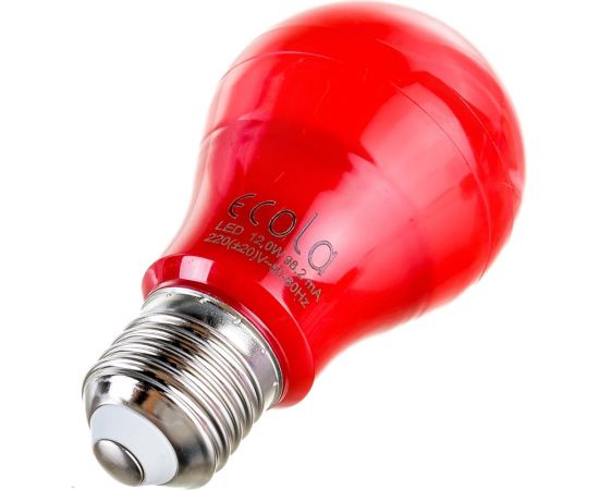Светодиодная лампа Ecola classic LED color 12,0W A60 220V E27 Red Красная 360 композит 110x60 K7CR12ELY – изображение 4
