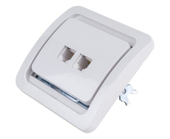 Двойная телефонная розетка СВЕТОЗАР CITY SV-54118-W – изображение 3