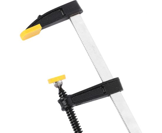 Столярная F-образная струбцина DELI dl111230 300x120 мм, максимальное усилие зажима 2000 Н, резьба 12 мм, штанга 5 мм 112039 – изображение 5