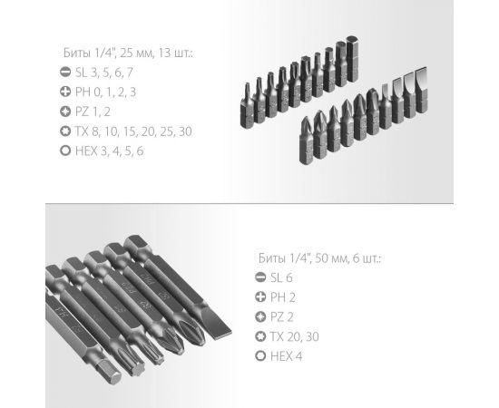 Компакт-38 набор: реверсивная отвертка с насадками 38 шт ЗУБР 25165-H38_z01 – изображение 6