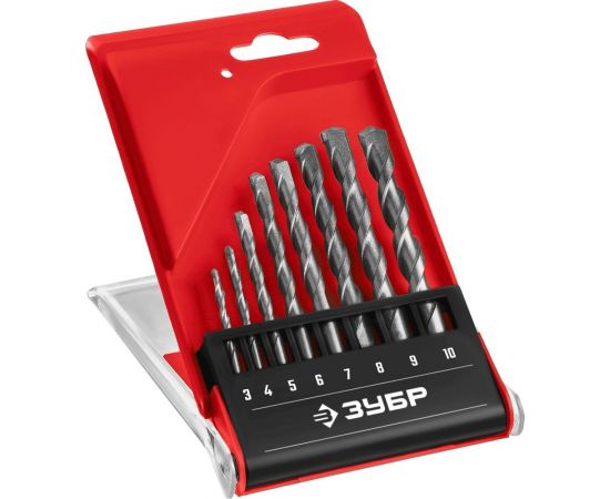 Набор сверл по бетону ЗУБР 8 шт, 3-4-5-6-7-8-9-10 мм 2922-H8_z02 