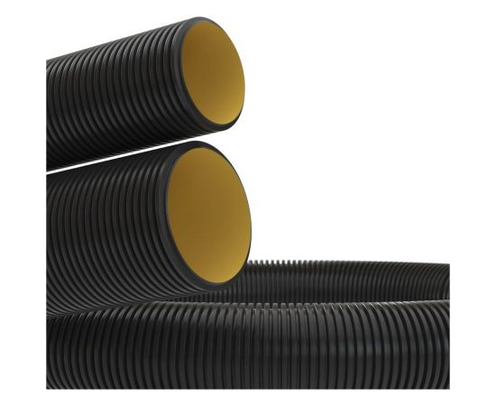 Гибкая двустенная труба для кабельной канализации DKC диаметр 110 мм, цвет черный, 50м, с протяжкой 121911A 