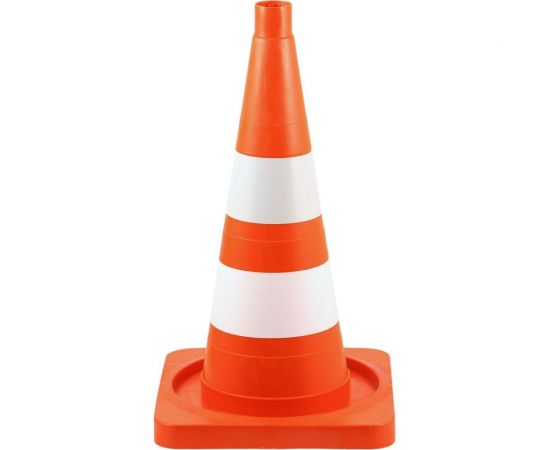 Дорожный конус Технология КС-2.6 520 мм, мягкий, комбинированный 1 светоотр. + 1 белая полосы, кв. осн. 00-00001417 