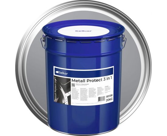 Грунт-эмаль Selkor Metall-protect 3 in 1 по металлу (серая) 20 кг 25111 