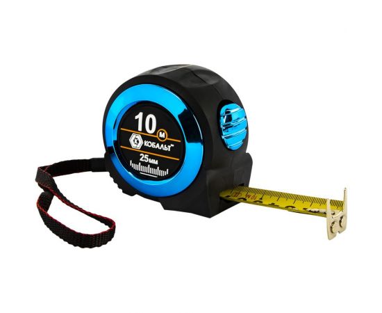 Рулетка КОБАЛЬТ Экстра 10 м, 25 мм, металлический корпус, толщина 0,13 мм, автостоп, магнит, 2 сторонняя шкала 906-906 