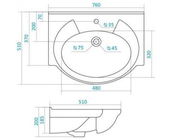 Мебельный умывальник Santek Байкал-75 1WH110259 421465 – изображение 2