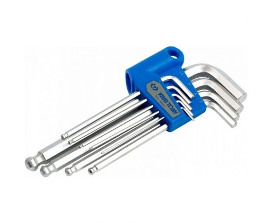 Набор Г-образных шестигранников с шаровым окончанием (1,5-10 мм, 9 предметов) KING TONY 20110MR – изображение 3