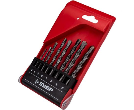 Набор сверл по бетону ЗУБР 8 шт, 3-4-5-6-7-8-9-10 мм 2922-H8_z02 – изображение 5