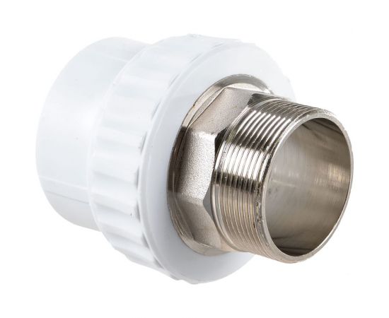 Комбинированная муфта VALFEX PP-R белая, под ключ, 63х2 дюйма НР 10135063 127-0254 – изображение 2