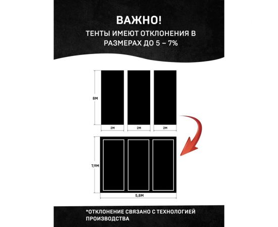 Тент 2x3 плотность 230 гр Rendell 2520930 – изображение 2