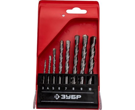 Набор сверл по бетону ЗУБР 8 шт, 3-4-5-6-7-8-9-10 мм 2922-H8_z02 – изображение 4