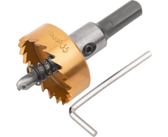 Коронка кольцевая по металлу 35 мм, HSS сталь, титановое покрытие FIT 36870 