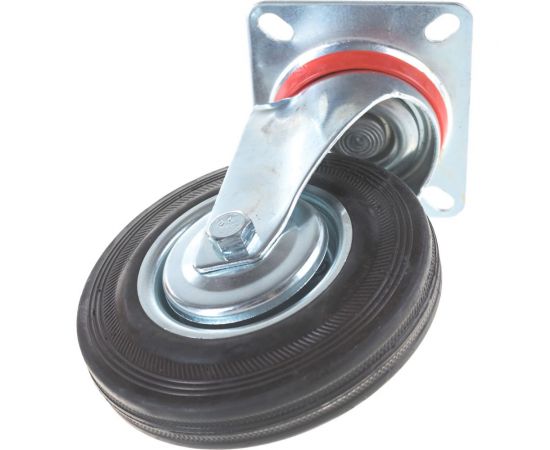 Колесо Tech-Krep пром. пов. D125 оцинк сталь с резин. шиной и роликоподшип., площ - накл. 127473 – изображение 2