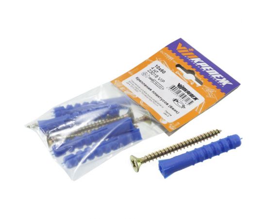 Набор крепления плинтусов VIPкрепеж 10/60 дюбель ежик 4шт/4шт 23018 VIP – изображение 5