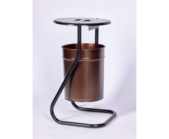 Металлическая уличная урна ПРОФМЕТСТИЛЬ коричневая, с пепельницей 602 – изображение 3