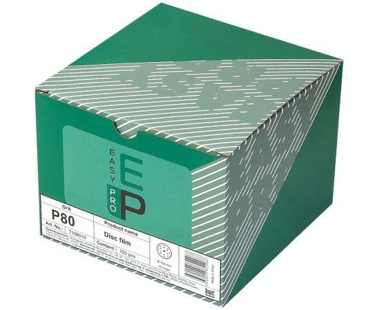 Круг абразивный на пленке 150 мм, P80, 15 отв., 100 шт EASY PRO 7108010 – изображение 2