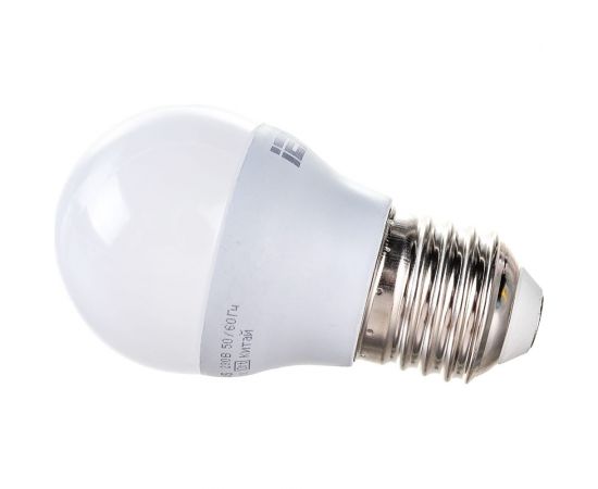 Лампа IEK LED, G45, шар, 5вт, 230В, 6500К, E27 LLE-G45-5-230-65-E27 – изображение 4