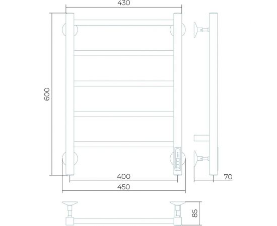 Электрический полотенцесушитель Larusso Феличия П5 400x600 4670078536297 – изображение 3