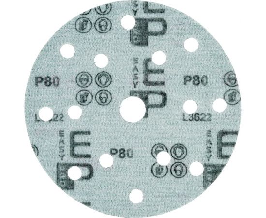Круг абразивный на пленке 150 мм, P80, 15 отв., 100 шт EASY PRO 7108010 – изображение 3