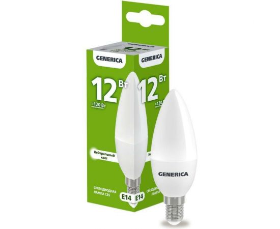 Светодиодная лампа GENERICA C35 свеча 12Вт 230В 4000К E14 LL-C35-12-230-40-E14-G – изображение 2