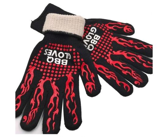 Огнеупорные двухслойные перчатки для гриля и барбекю URM на 500 градусов, 2 шт. D01573 – изображение 2