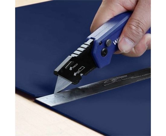 Складной быстросменный нож WORKPRO с нейлоновой рукояткой, 10 лезвий, трапециевидные лезвия WP211008 – изображение 7