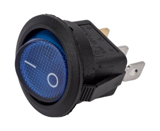 Круглая клавиша Nord-Yada 12V 20А синяя с подсветкой (3контакта) ON-OFF (2шт в упаковке) 905480 
