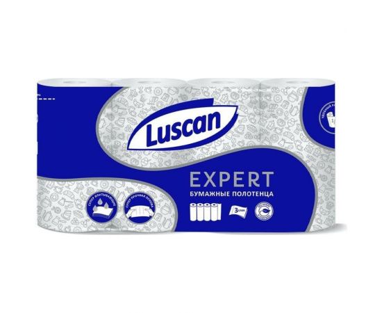 Бумажные полотенца Luscan Expert 3 слоя, с тиснением и перфорацией, 4 шт/уп 1574573 