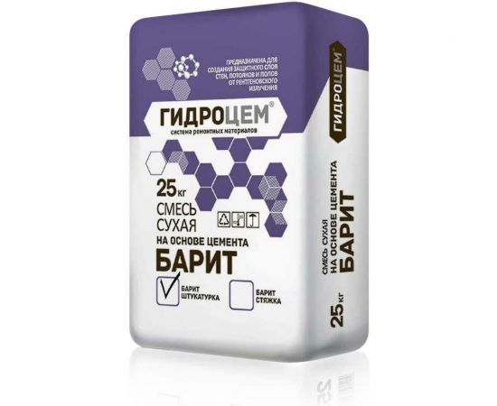 Баритовая штукатурка Гидроцем Барит 25 кг Г00084 
