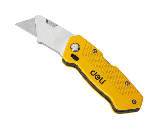 Строительный складной нож DELI dl006z с т-образным лезвием, 6 лезвий в комплекте, сталь sk2, рукоятка из цинкового сплава, отсек для лезвий 112178 