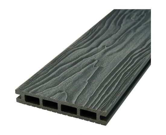Доска террасная шовная пустотелая с тиснением 3D Groentec Ш Серый (3м) ДПК TDEGP3D 149-24-3000 