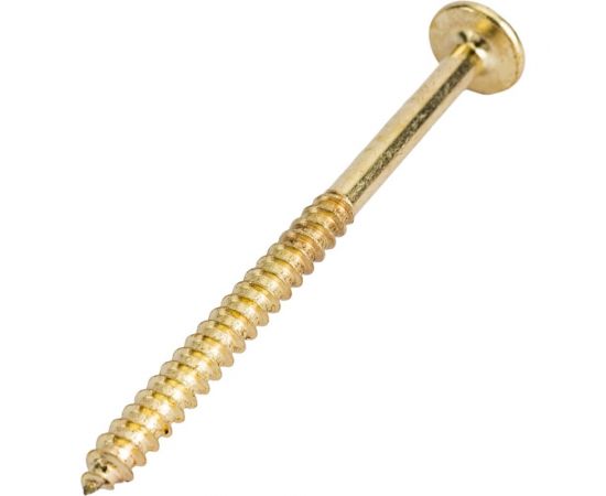 Мебельный шуруп с плоской головой ЕВРОПАРТНЕР латунированный, 6,3x90 (10 шт.) 6 1761 2 – изображение 4