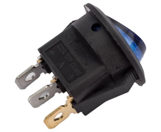 Круглая клавиша Nord-Yada 12V 20А синяя с подсветкой (3контакта) ON-OFF (2шт в упаковке) 905480 – изображение 5