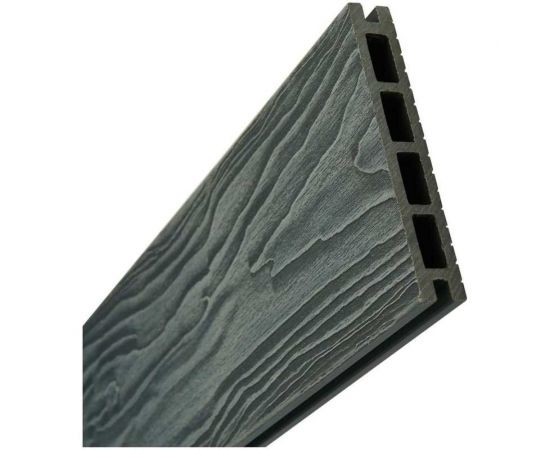 Доска террасная шовная пустотелая с тиснением 3D Groentec Ш Серый (3м) ДПК TDEGP3D 149-24-3000 – изображение 2
