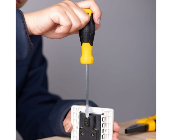 Шлицевая отвертка DELI DL6351001 5x100мм (магнит, TPR+PP ручка) 98349 – изображение 2