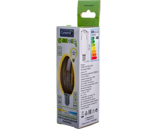 Светодиодная лампа General Lighting Systems FIL Свеча CS-12W-E14-2700 660325 – изображение 6