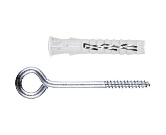 Универсальный дюбель Tecfi VZ нейлон 8x52 с шурупом-кольцом 4 шт - пакет 147448 