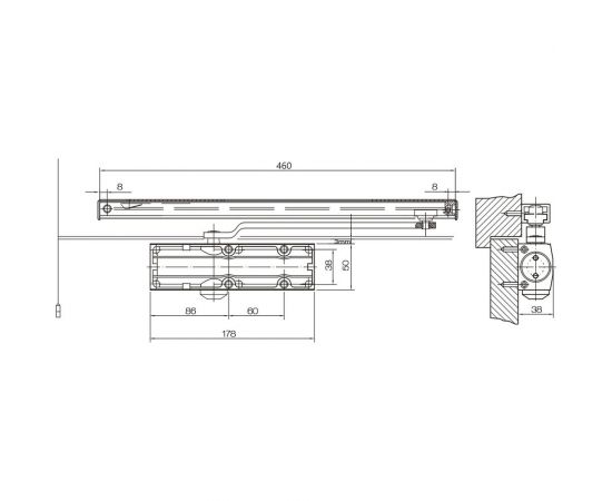 Доводчик со скользящей тягой Doorlock dl100s en3 черный, с функцией hold open 75552 – изображение 4