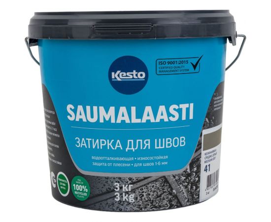 Затирка Kesto Saumalaasti 41 3 кг, средне-серый T3568.003. – изображение 3