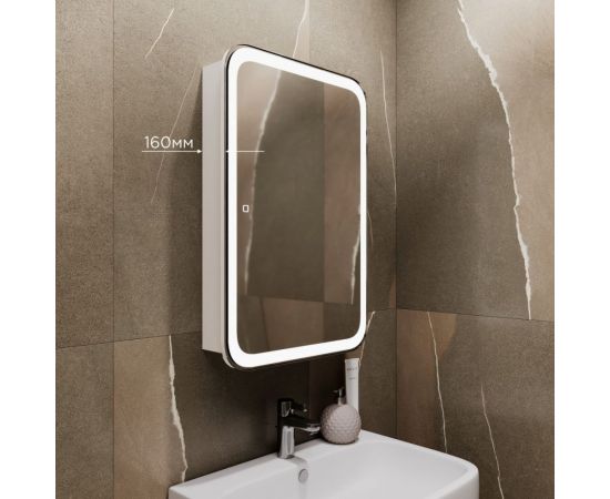 Зеркало шкаф MIXLINE ""Фиджи"" 500х800 правый, сенсор.выкл, светодиодная подветка 550381 – изображение 10