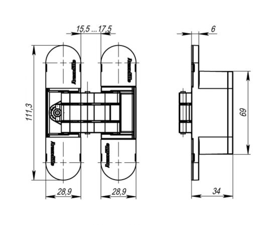 Петля скрытой установки с 3D-рег. ARMADILLO 11160UN3D Architect 3D-ACH UNIVERSAL 60 BL Черный 36335 – изображение 4