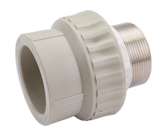 Муфта комбинированная под ключ с наружной резьбой VALFEX PP-R серая, 63 мм х2"" 10135063Г 127-0373 – изображение 3