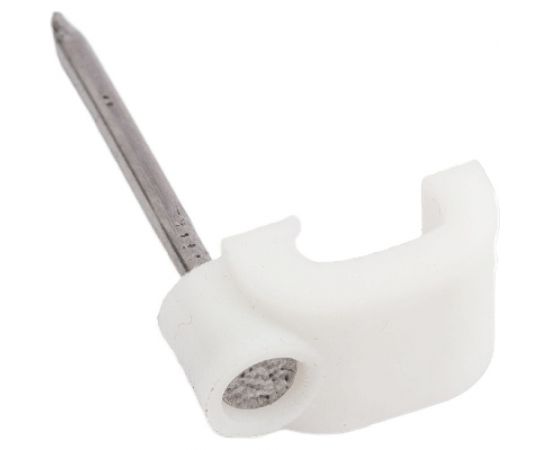 Плоская скоба для кабеля Невский Крепеж белый, 7 мм, 50 шт. пакет нк 800453 – изображение 2