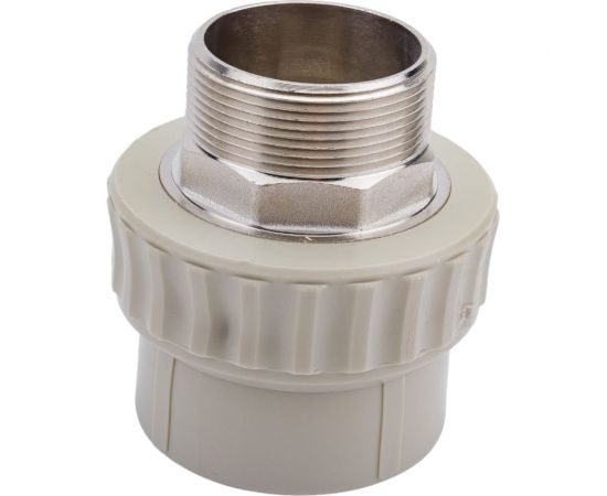 Муфта комбинированная под ключ с наружной резьбой VALFEX PP-R серая, 63 мм х2"" 10135063Г 127-0373 – изображение 2